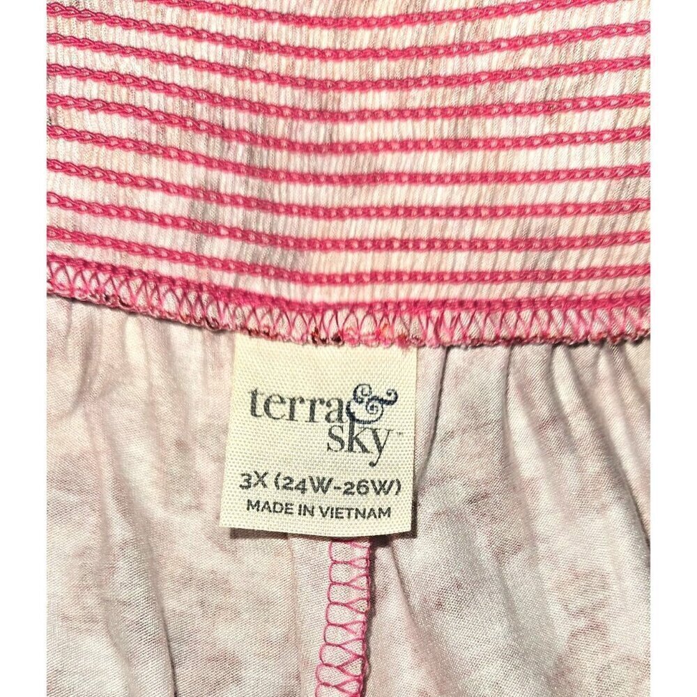 Terra & Sky Womens Shorts Plus Size 3X Pockets Smocked Waist Cheetah Pink NEW - Picture 7 of 8